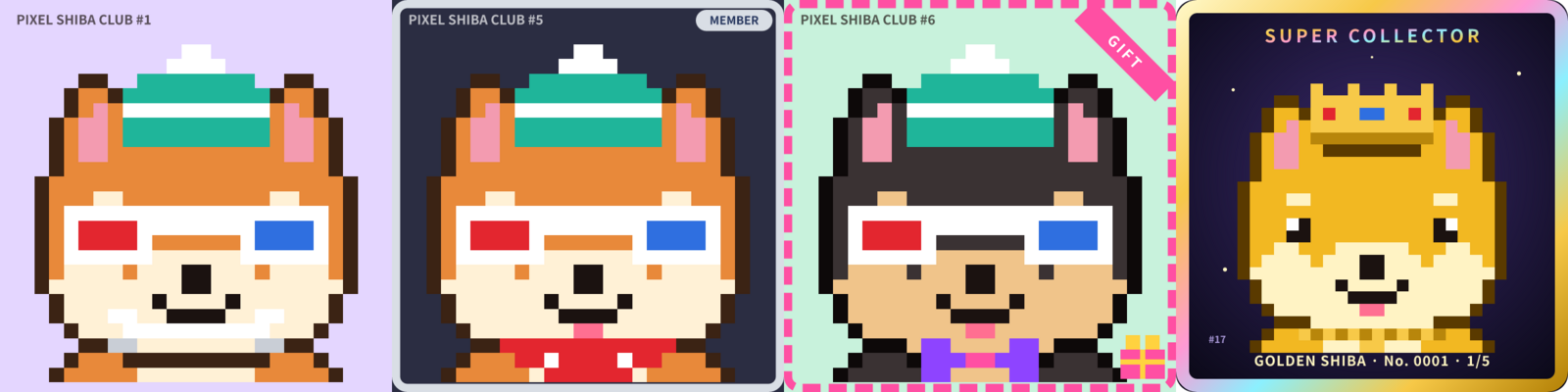 Club, Member, Gift and Super Collector editions side by side