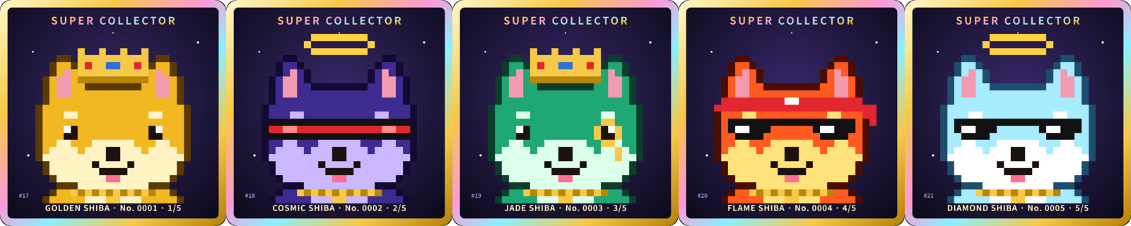 The five legendary Super Collector Shibas